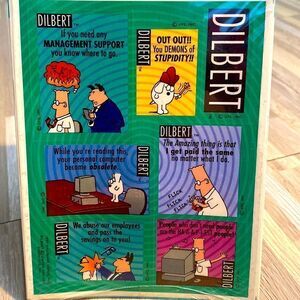 Vintage 1995 Hallmark Dilbert Stickers 4 Sheets 28 Labels NOS office supplies